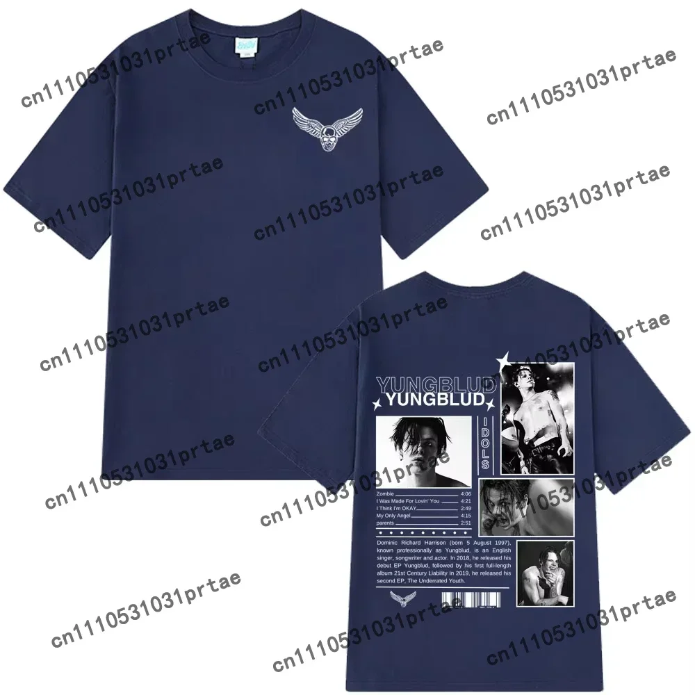 Yungblud IDOLS The World Tour T-shirts Men Women Hip-hop Punk T-shirts Short-sleeved Loose Casual Cotton Tshirt Streetwear Black