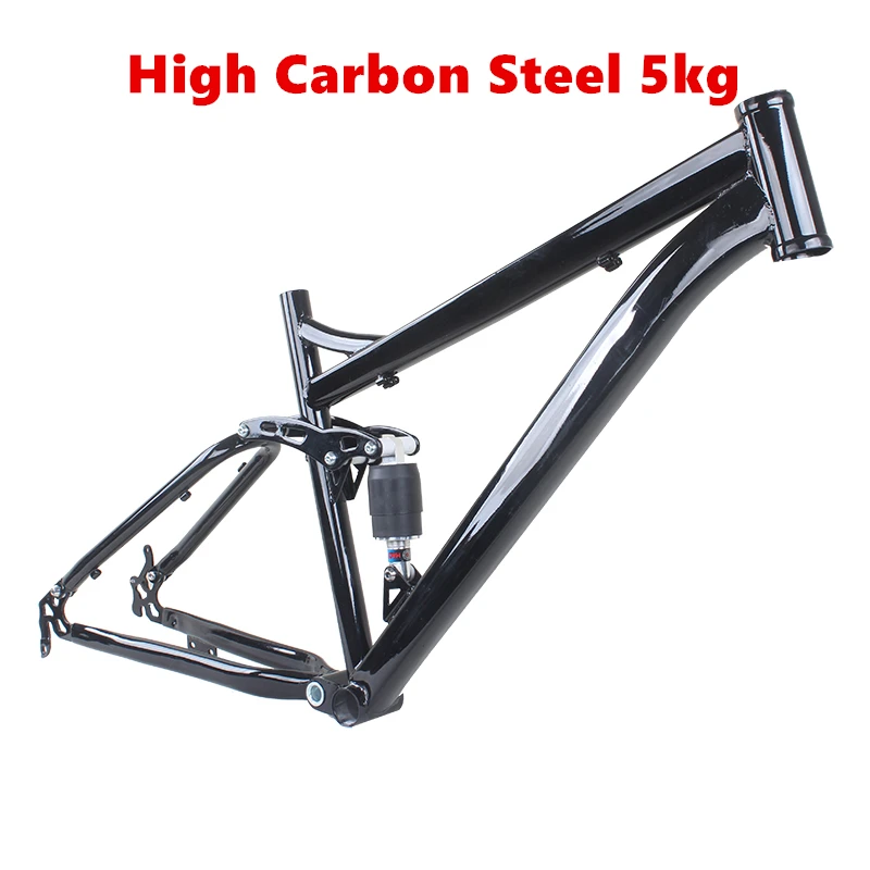 Mountainbikeframe 26-inch schijfrem Schokabsorberende hoog koolstofstaal gemodificeerde MTB-fietsonderdelen