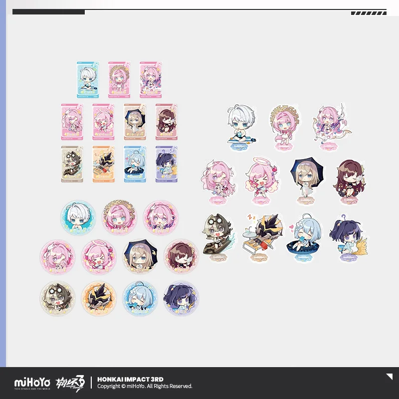 

Предпродажа Sunsyea Honkai Impact 3-й официальный товар miHoYo, оригинальный подлинный набор бейджей серии YJNDLY, брелок Elysia