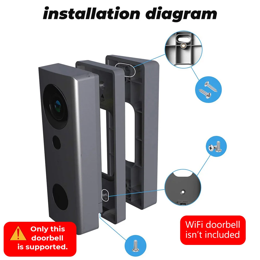 M18K-Adjustable Angle Doorbell Bracket for Ring Video Doorbell Household Doorbell Bracket Adjustable (Left and Right)