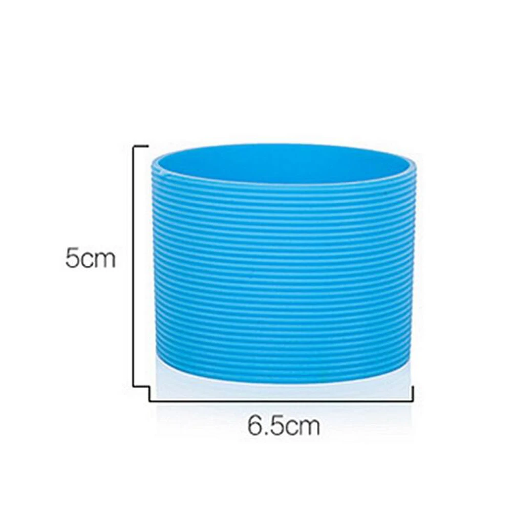 

5 Pcs Anti-slip Heat-resistant Silicone Sleeves for Glass Bottles Tumbler Cover Reusable Insulator Colorful Impact Protection
