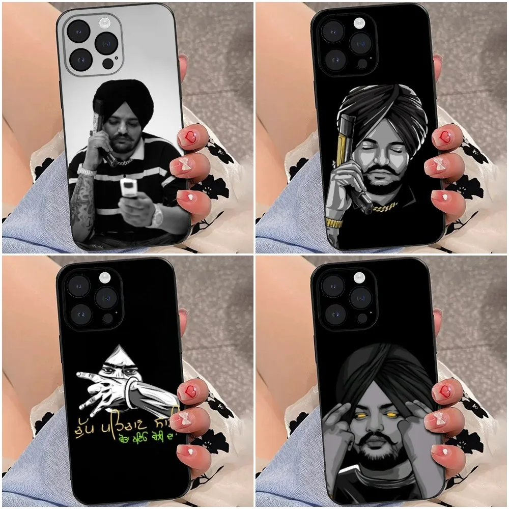 Sidhu Moose Wala Rapper  Phone Case For iPhone 16,15,14,13,12,Pro,Max,11,7,8,Plus,XR,XS Max Shockproof Silicone Soft Shell