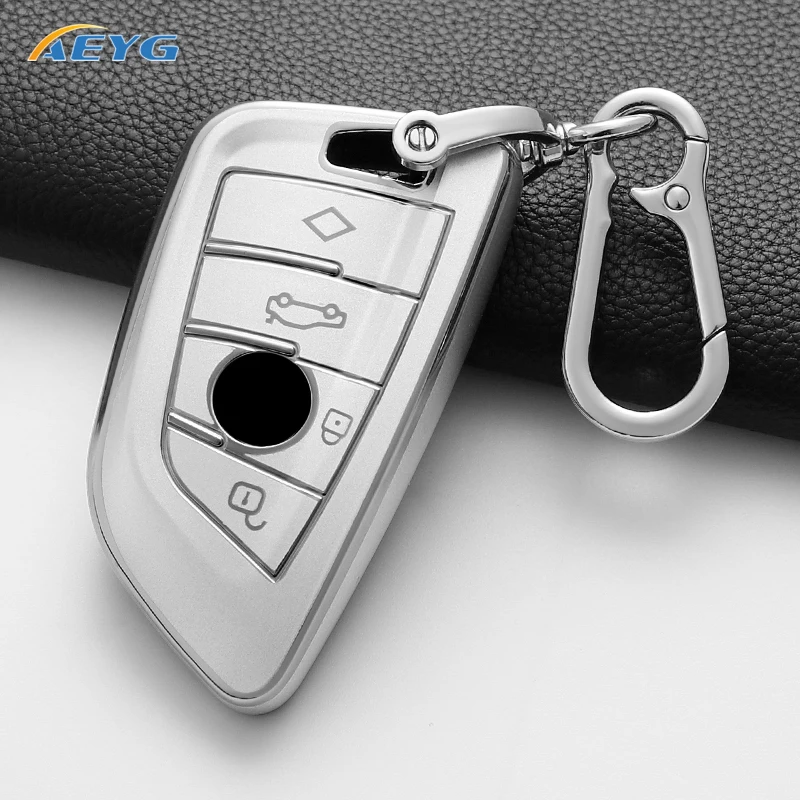 Soft TPU ฝาครอบกุญแจรถสําหรับ BMW X1 X3 X5 X6 X7 1 3 5 6 7 Series G20 G30 G11 F15 F16 G01 G02 F48 พวงกุญแจอุปกรณ์เสริม