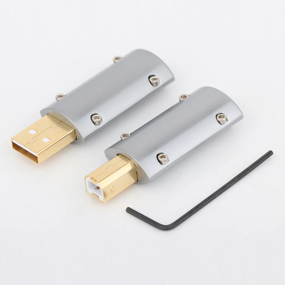 Phosphor Bronze Plated 24K Gold USB A USB B Connector Jack Tail Sockect Connector Port Sockect For HiFi Audio Decoder DAC