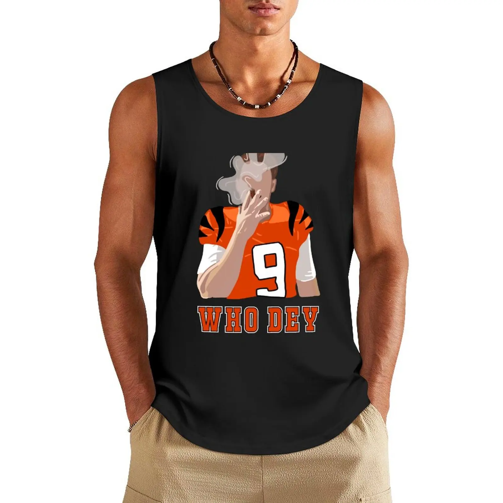 WHO DEY Joe Burrow Tank Top Men's summer clothes 2025 bodybuilding men clothes Men sleeveless tee T-shirt men