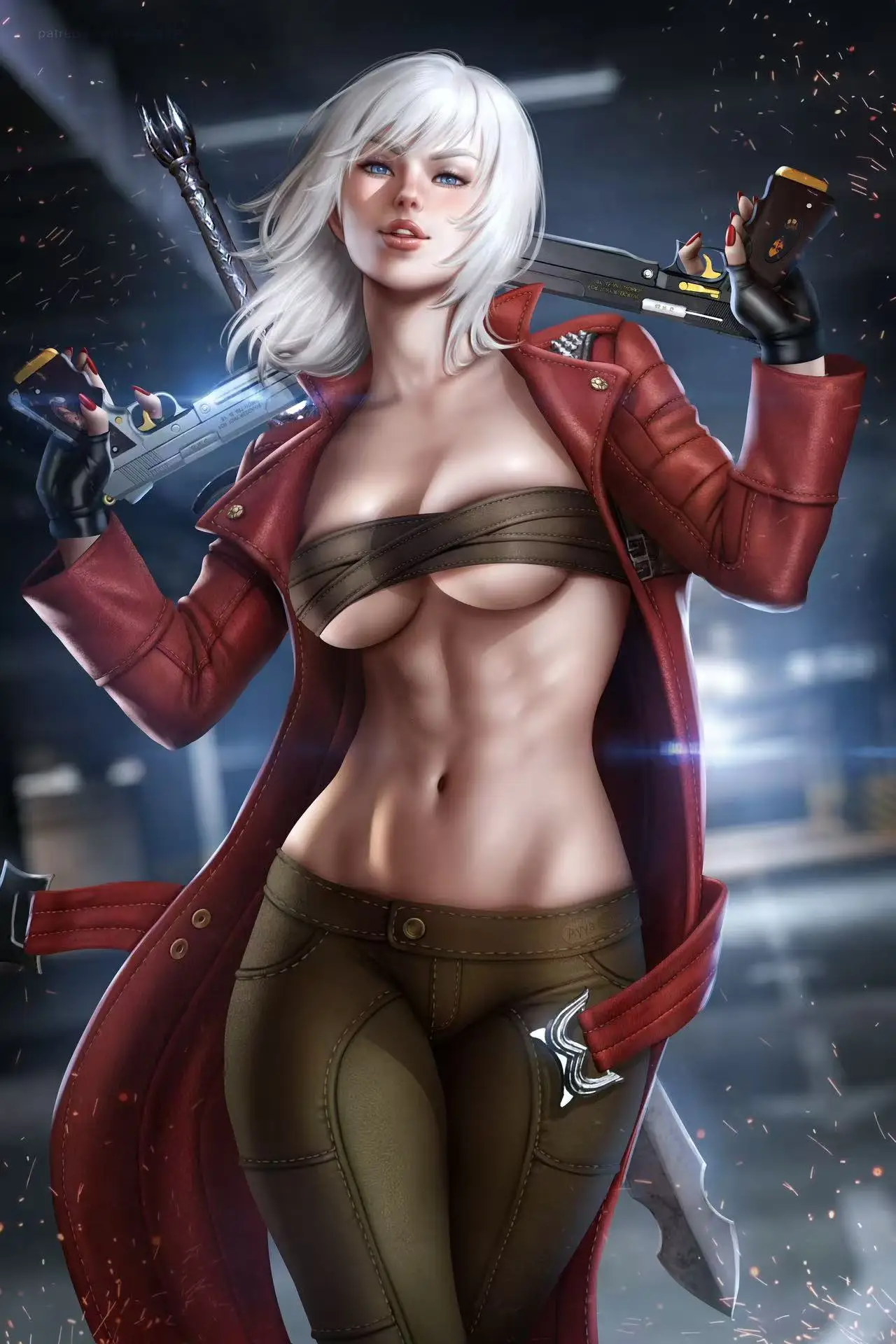 Dante Devil May Cry Big Boobs Hentai Anime Sexy Naked Lady HD Print Canvas Manga Poster Living Room Bedroom Handing Picture