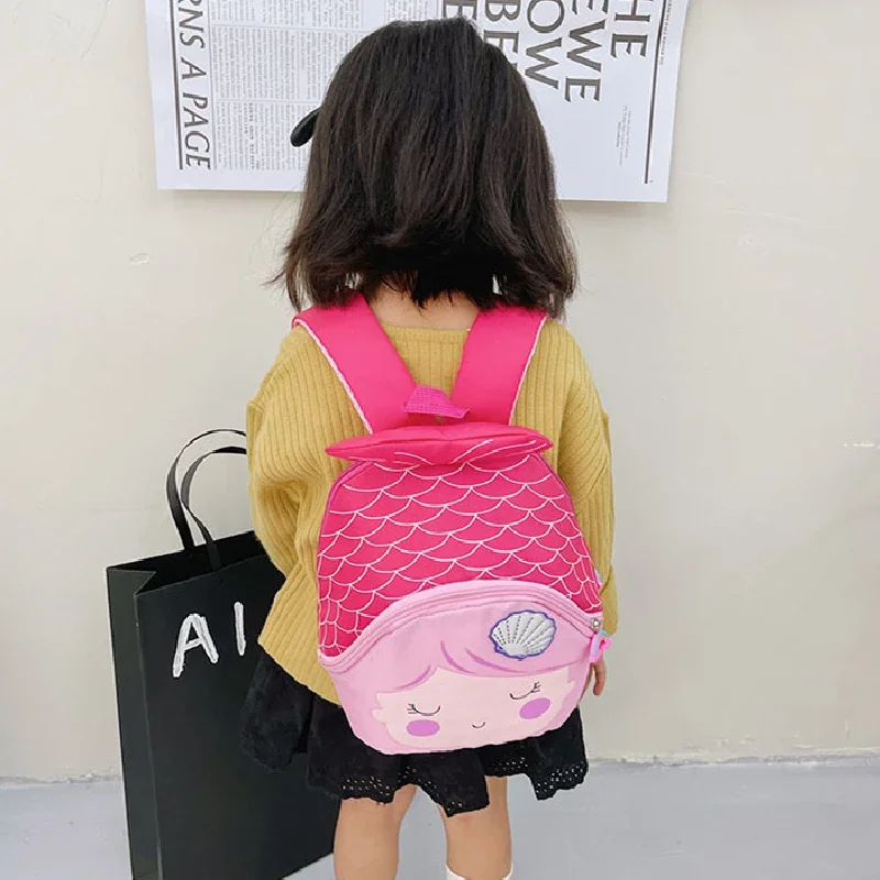 Kindergarten Pailletten Prinzessin Kleinkind Rucksack Cartoon Fischschwanz Rucksäcke für Kinder niedlichen Meerjungfrau Kinder Schult asche Geldbörse Mädchen