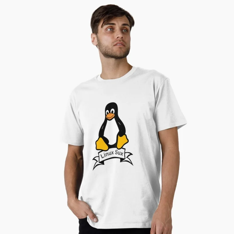 

0416 Linux Sucks 100% cotton printed tee Funny Developer Gift t shirt for Software Engineer Graphic clothes All size Tops