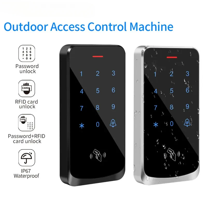 

IP68 Водонепроницаемая сенсорная подсветка Открытая клавиатура контроля доступа RFID 125 кГц EM Клавиатура доступа с замком и открывателем Wiegand Reader
