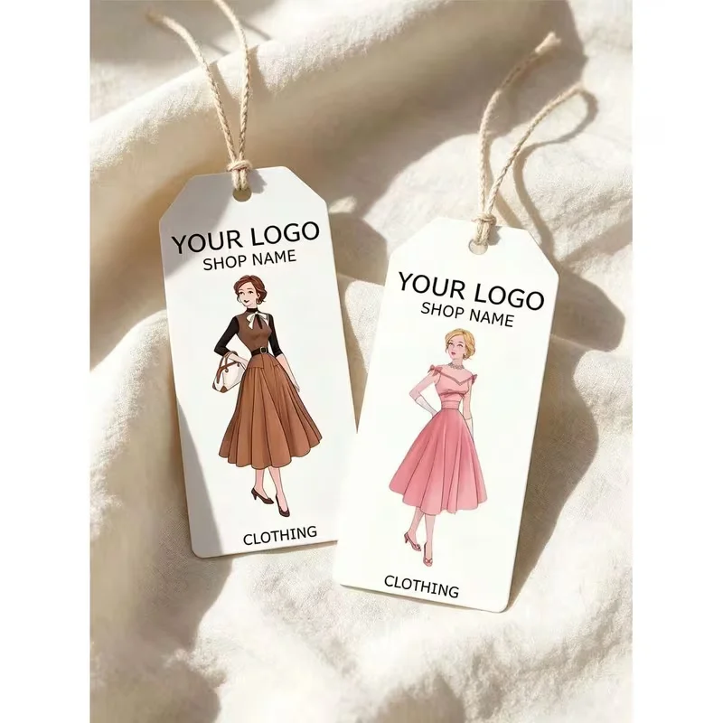 Custom Clothing Labels Personalized High-End Price Tags Modern Brand Tags US Retro Style Women's Fashion Label No Rope Included