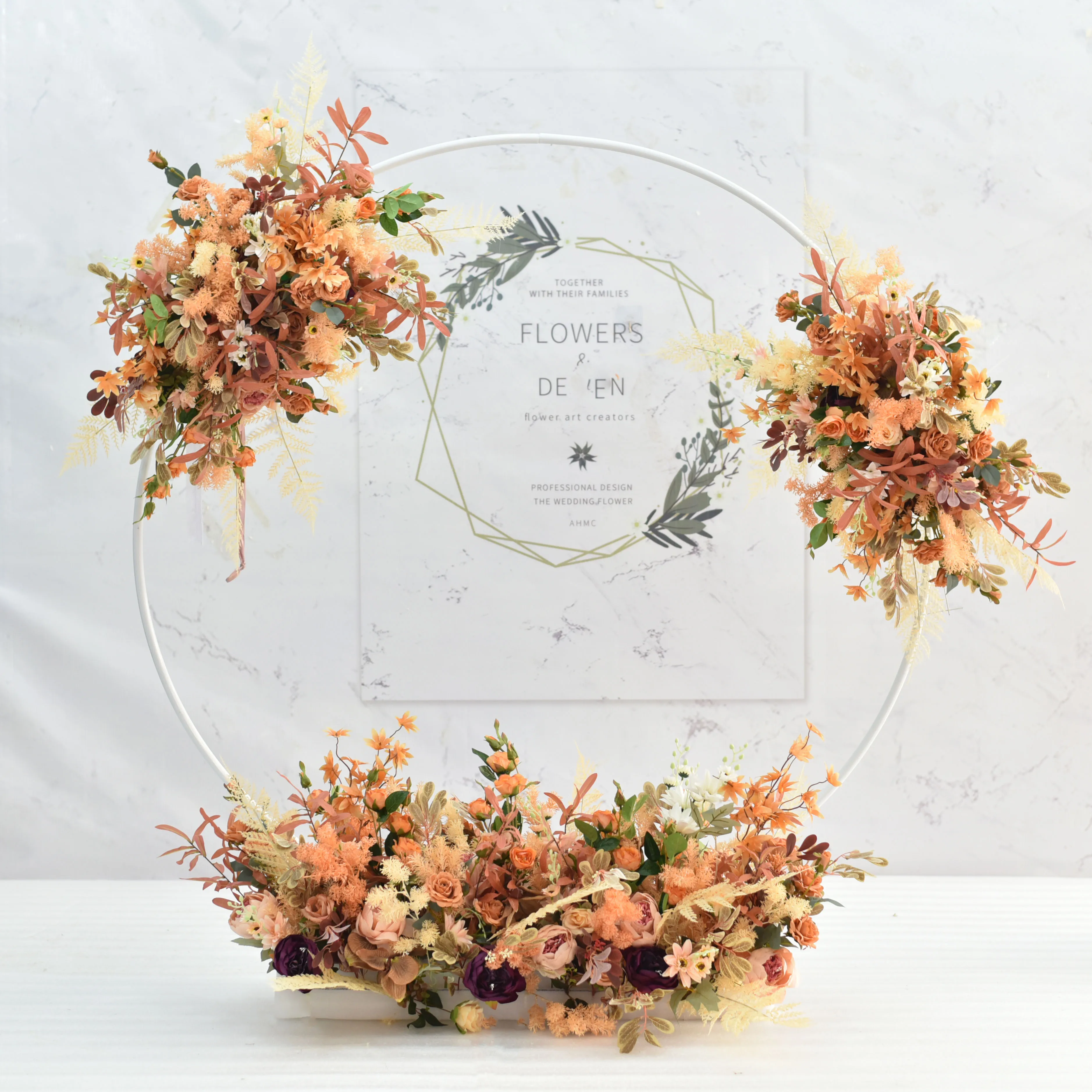 Flone Autumn Color Simulation Floral Set Series Wedding Scene Window Background Bar Artificial Flower Row Home Decoration