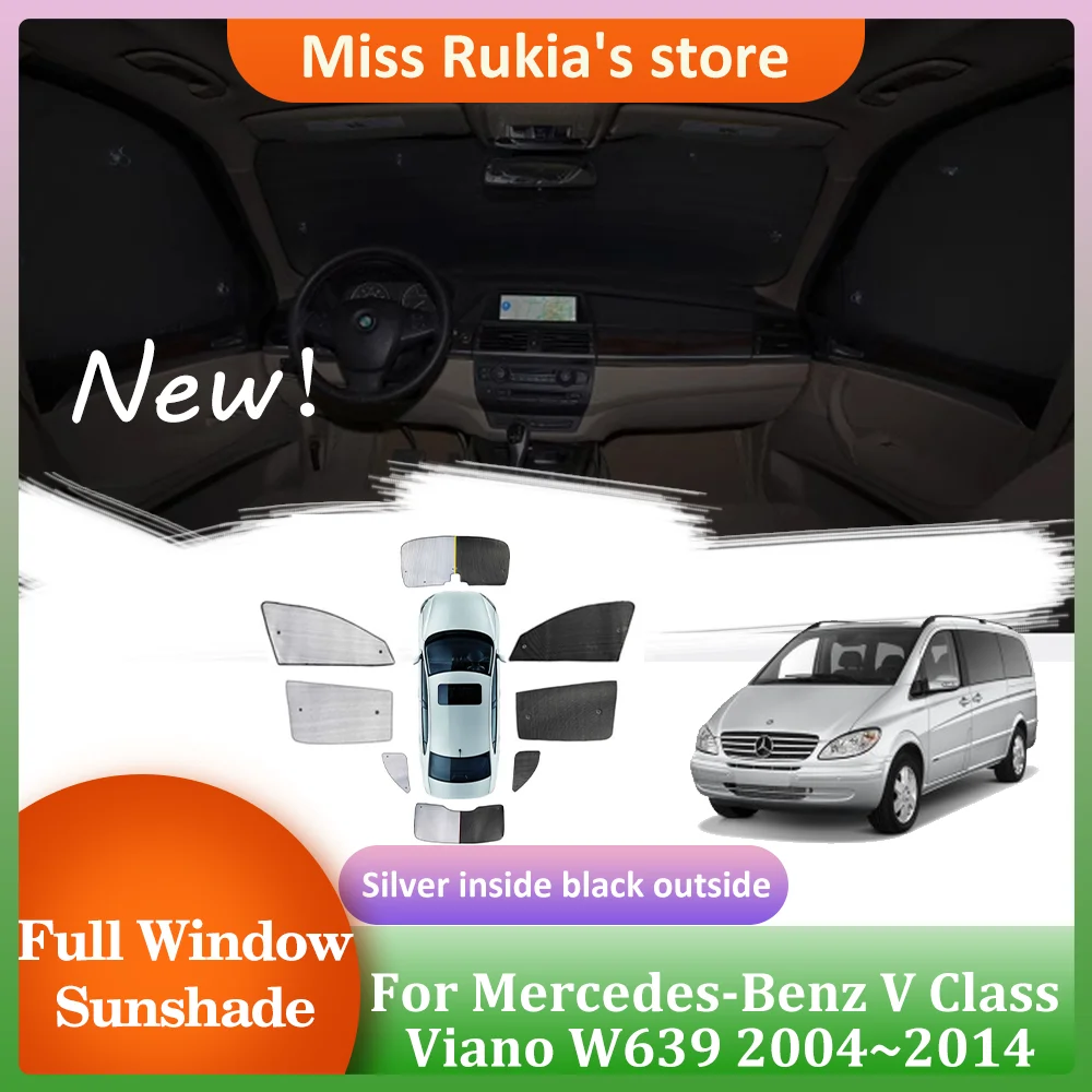 Coverage Sunshades For Mercedes-Benz V Class Viano Valente W639 4 Doors 2004~2014 Windows Sun Visor Windshield Cover Accessories