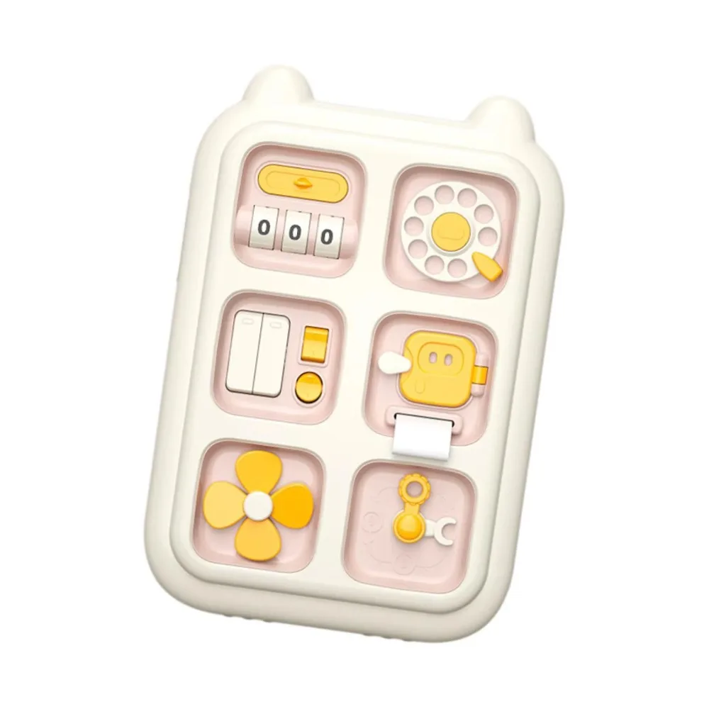 Plastikowa tablica manipulacyjna 6 w 1, interaktywna, wielofunkcyjna zabawka sensoryczna DIY do nauki i wczesnej edukacji