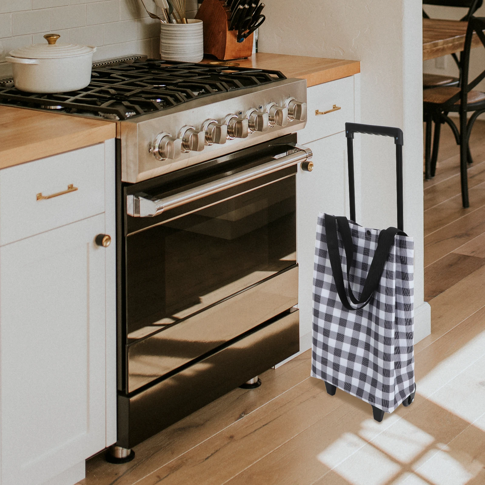 

Collapsible Foldable Grocery Shopping Bag Wheels Oxford Cloth Carts Groceries Lightweight Portable Telescopic Design Rolling