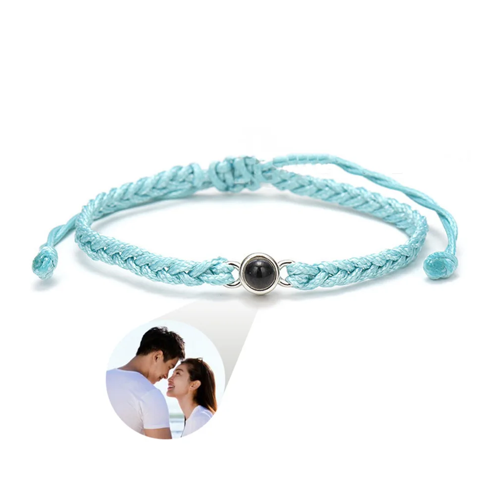 

21 Styles Personalized Braided Projection Bracelets Custom Bracelets with Picture Memorial Birthday Halloween Christmas Gift