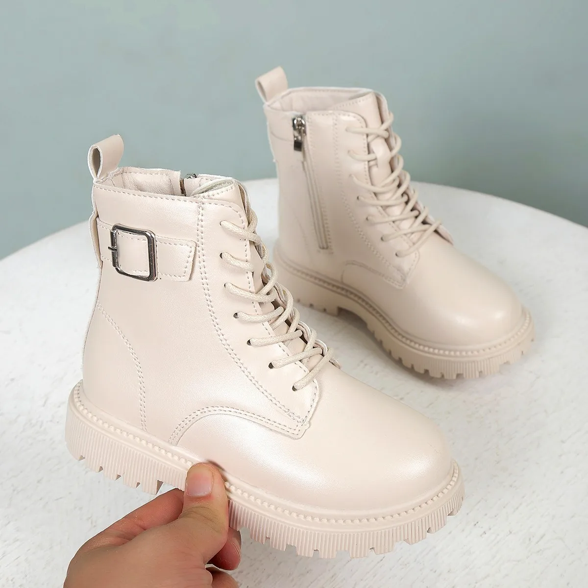 Autumn Girls Fashion Short Boots New Non-slip Design Kid Pu Leather Boots Comfortable Versatile Size 25-36 Children Causal Shoes