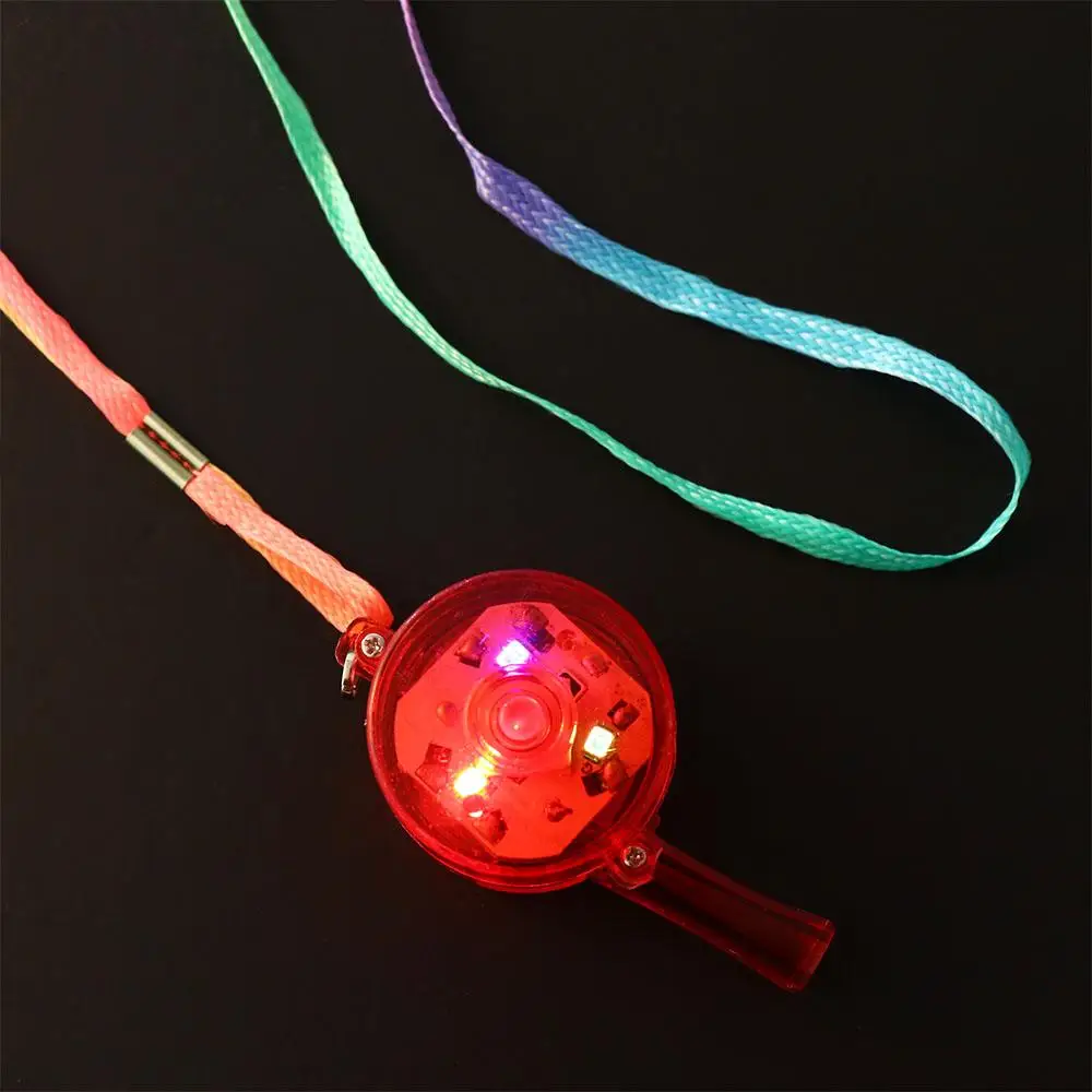 Lanyard Kids Children Colorful LED Flashing Whistle Flashing LED Whistle LED Light Up Whistle Glowing Colorful Pendant Whistle