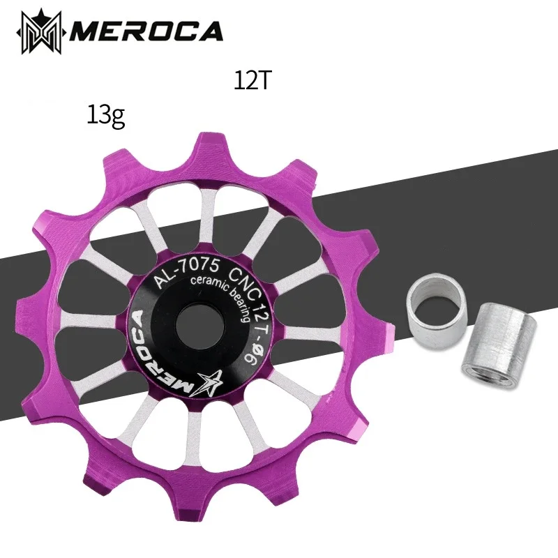 

MEROCA 12T Road Bicycle Rear Derailleur Jockey Wheel Ceramic Bearing Pulley Iamok Folding Bike Guide