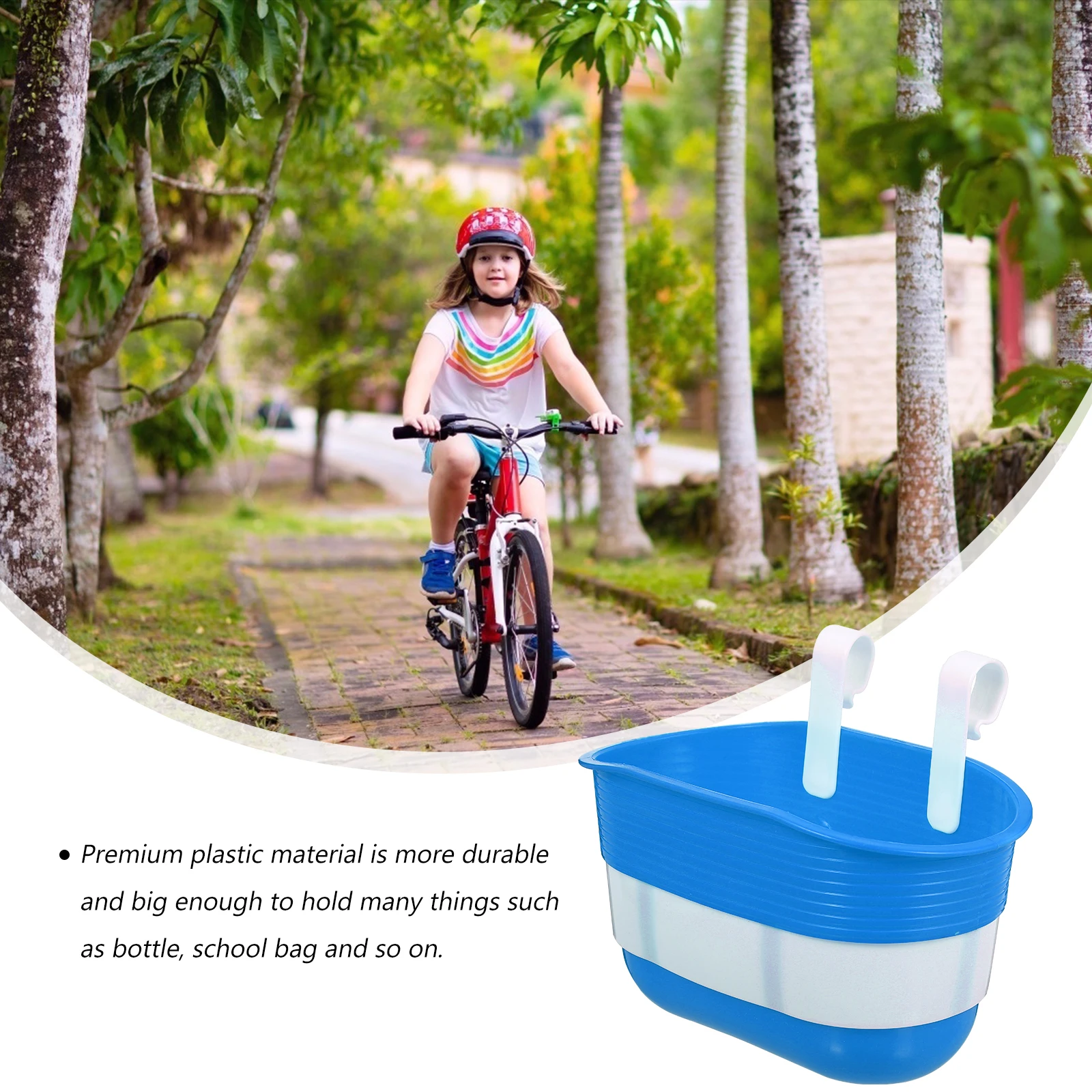 

2Pcs Kids Basket Durable Plastic Storage Container for Scooter Bicycle H Children Bike Basket Balance Replacement Part