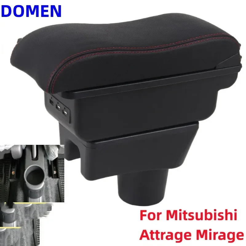 

For Mitsubishi Attrage Mirage Armrest For Mitsubishi Mirage Space Star Car armrest Box Internal modification USB Ashtray