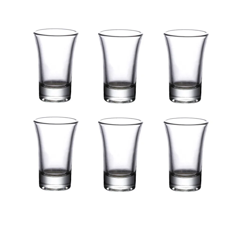 20ml Baijiu Glass Household Bullet Cup Thick Bottomed Vodka Cup Classic party Bar Transparent Shot Glass Liquor Goblet drinkware