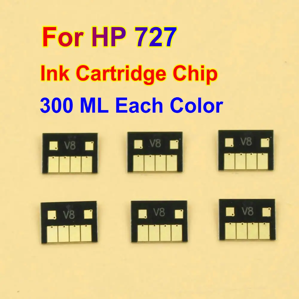 

For HP 727 Printer Ink Cartridge Chip Designjet HP727 T920 T930 T1500 T1530 T2500 T2530 Print (PBK C M Y GY MBK) 300ML Per Color