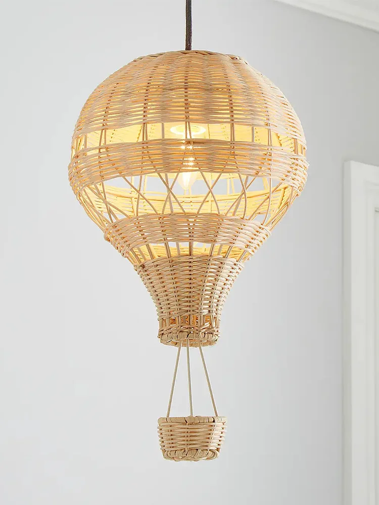 

Creative Rattan Hot Air Balloon Pendant Light Living Room Bedroom Home Decoration Restaurant Shop Handmade Simple Light Fixtures