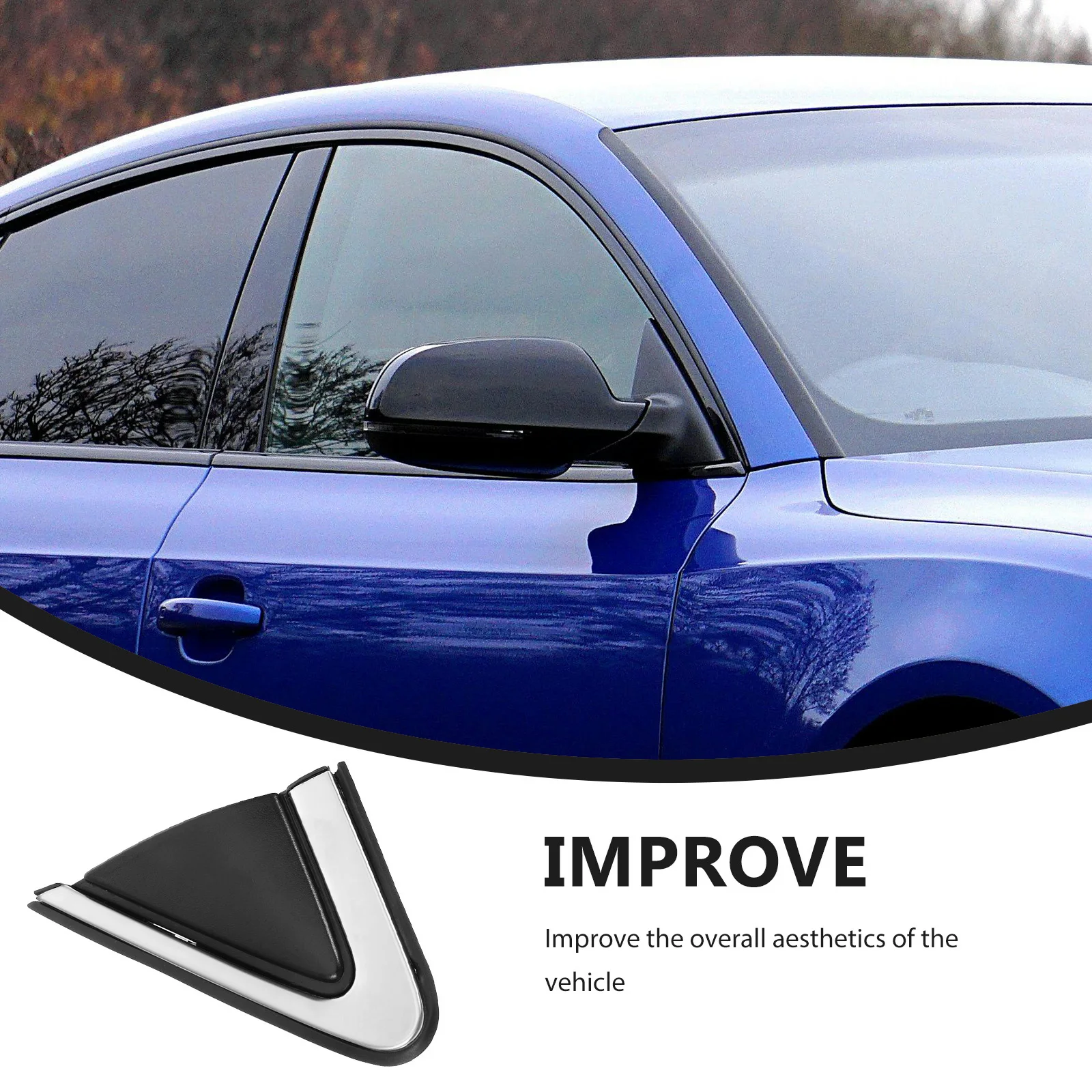 

Front Pillar Triangle Decorative Plate ABS Durable Car Window Side Cover Rearview Mirror Triangle Plate Replacement Car