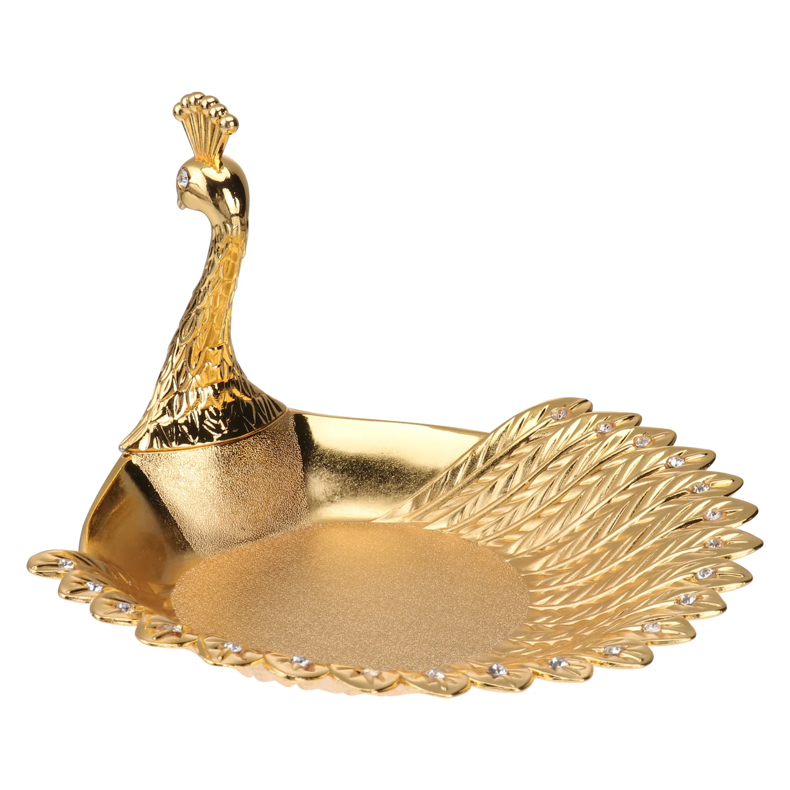 

Golden Fruit Tray Zinc Alloy Smooth Edge Snack Plate Dessert Bowl Storage Tray Dry Food ganizer Housewarming Gift
