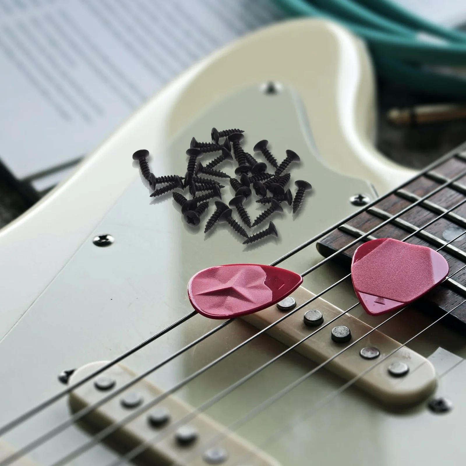 

30 Pcs Electric Guitar Pickguard Screw Durable Small Size Metal Plating Stable Fixator Music Instrument Accessories