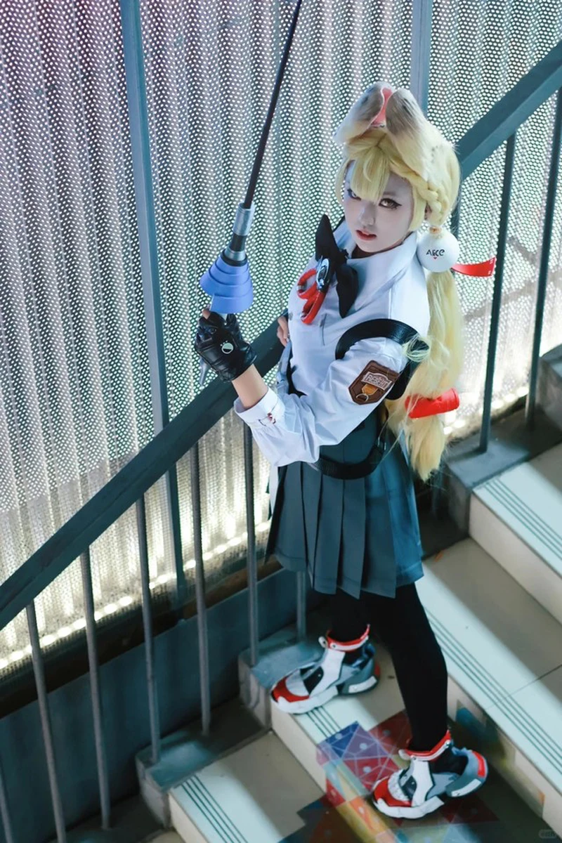 Set di Orecchie e Coda di Animale Peluche Alice da Zenless Zone Zero, Fascia Regolabile e Fermaglio per Capelli, Costume Cosplay per Halloween