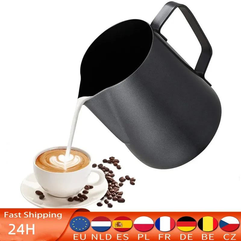 Stainless Steel Milk Frothing Pitcher Jug Espresso Coffee Cup Barista Pull Flower Latte Art Cappuccino Cream Frothing Jug 350 ml