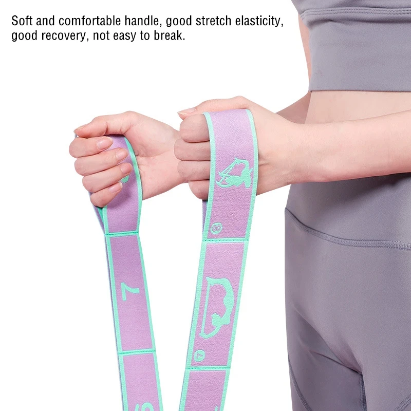 Yoga Stretching Belt Dance Stretching Band Loop Yoga Pilates Fitness Tension Belt fascia elastica elasticizzata digitale fascia di resistenza