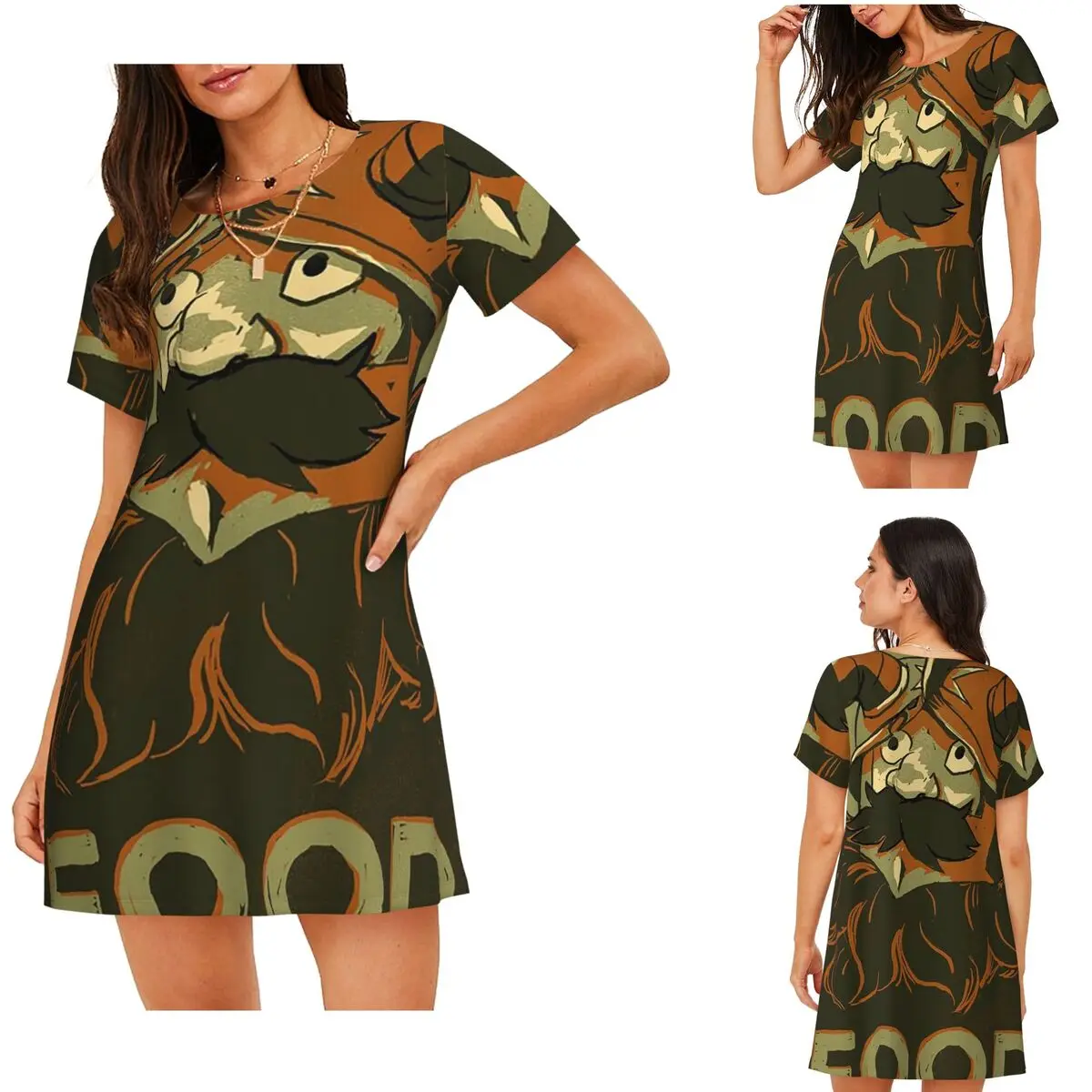 Custom Senshi For Food, Delicious In Dungeon Short Sleeves Nightdress For Sleeping  Women Short Sleeve Nightgowns Pajama Dress