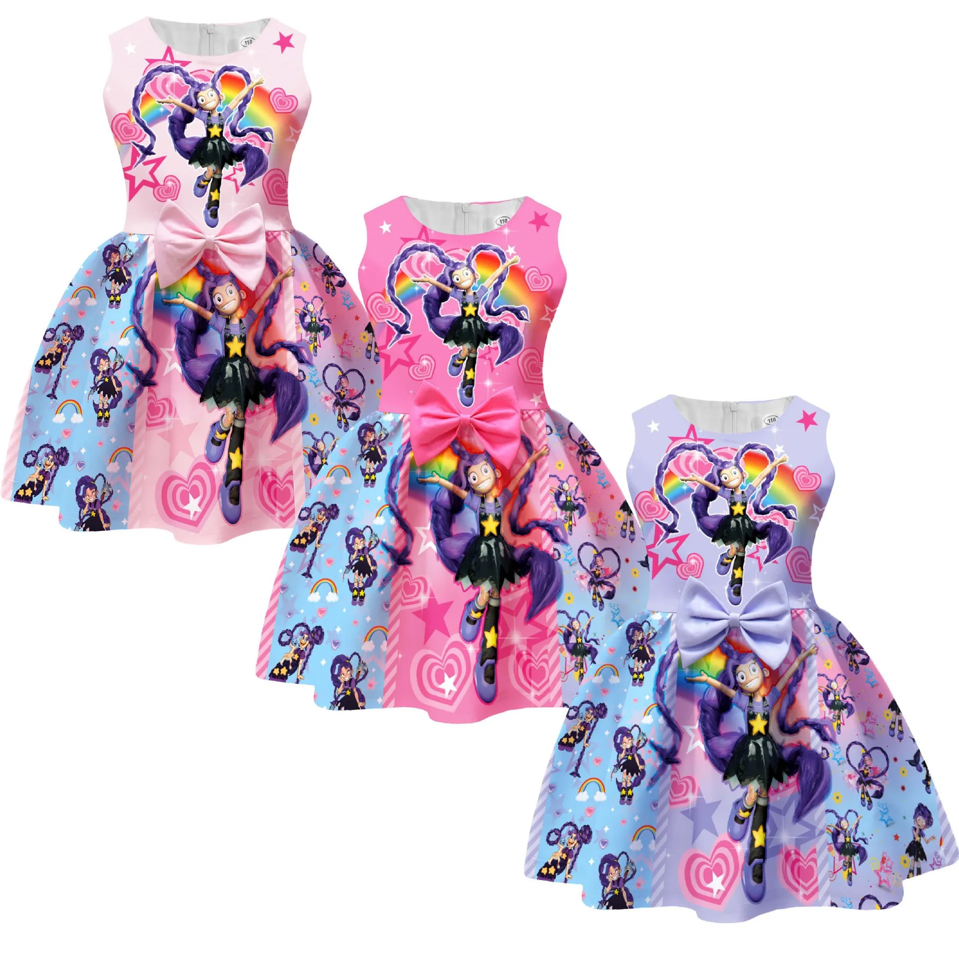 2026 Girls Lily Love Cosplay Costume with Braids Halloween Carnival Dress up Teen Children's Game Play Costume