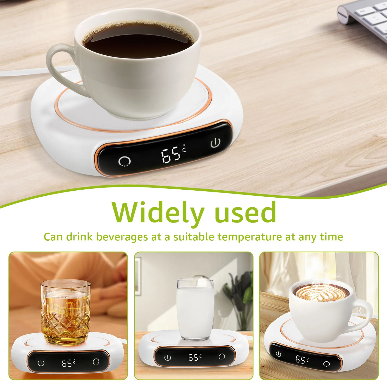 Coffee Cup Warmer Smart Cup Warmer 3 Temperature Settings Tea Thermostat Coaster Home Office Coffee Milk Tea Heater Plate