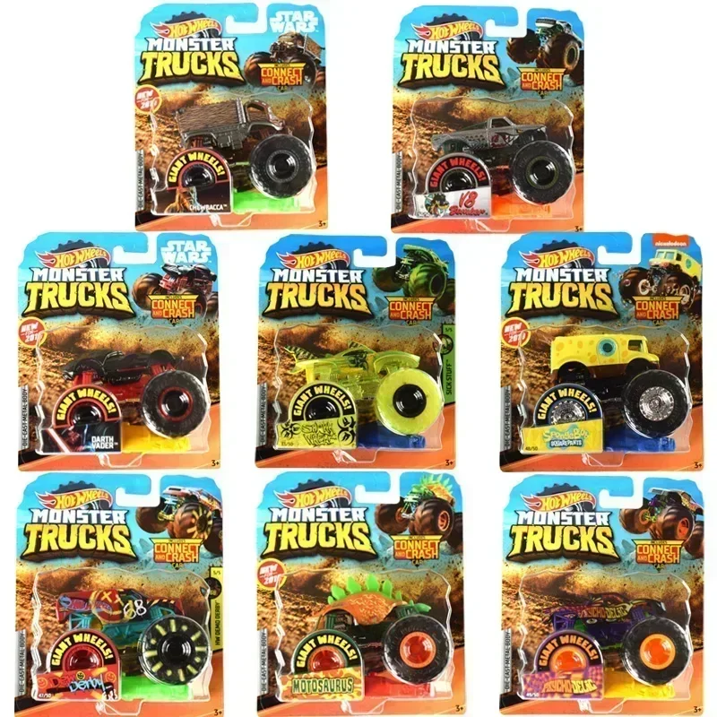 Original Hot Wheels Car Monster Truck 1:64 Diecast Pickup Shark Jeep Big Foot Voiture Toys for Boys Collection Birthday Gift