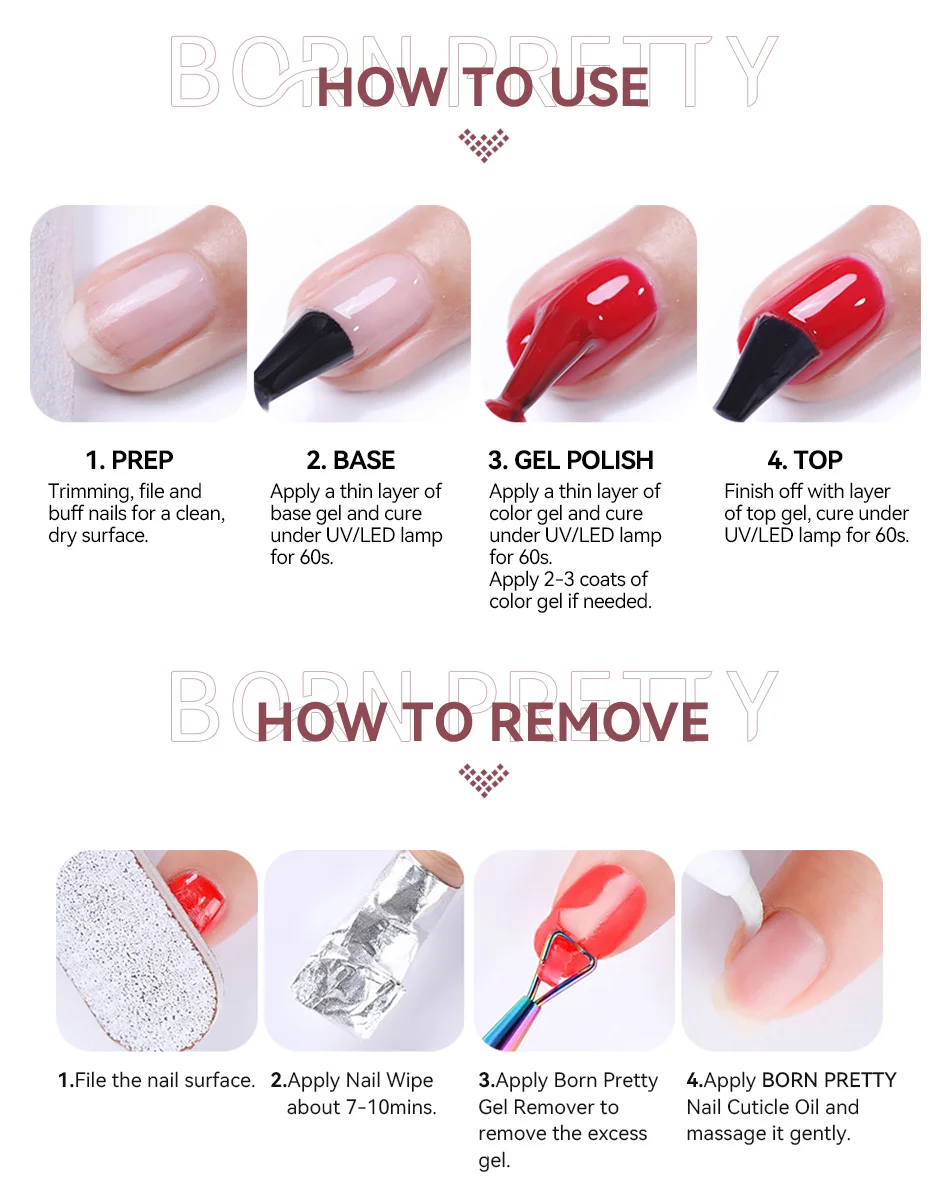 BORN PRETTY 10ml Nude Pink Flash Glitter Gel Nagellack UV LED Soak-Off Langanhaltender Funkelnder Nagelkunst-Lack für DIY-Maniküre zu Hause – Detail 4