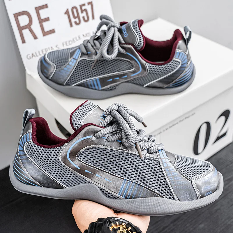 أحذية Fipatbu الرياضية الكاجوال للرجال، شبكة جديدة قابلة للتنفس، جزء سفلي ناعم، عصري وبسيط، مقاوم للاهتراء، ومتعدد الاستخدامات، وجزء سفلي سميك #2