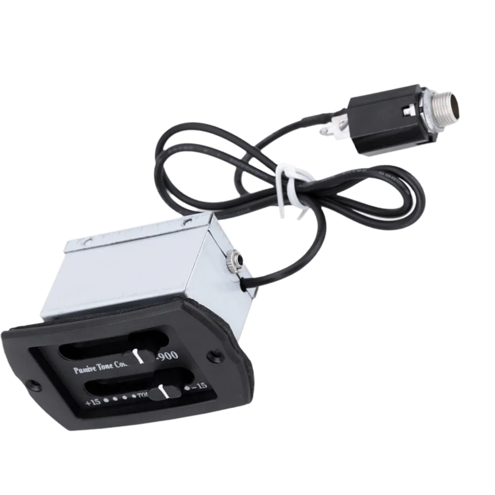 ​Small Passive Type​ Acoustic Guitar EQ​ ​PS900 Model ​6.35MM Plug​ ​EQ Equalizer Preamp​ ​Black ​Piezo Pickup Tuner view 3