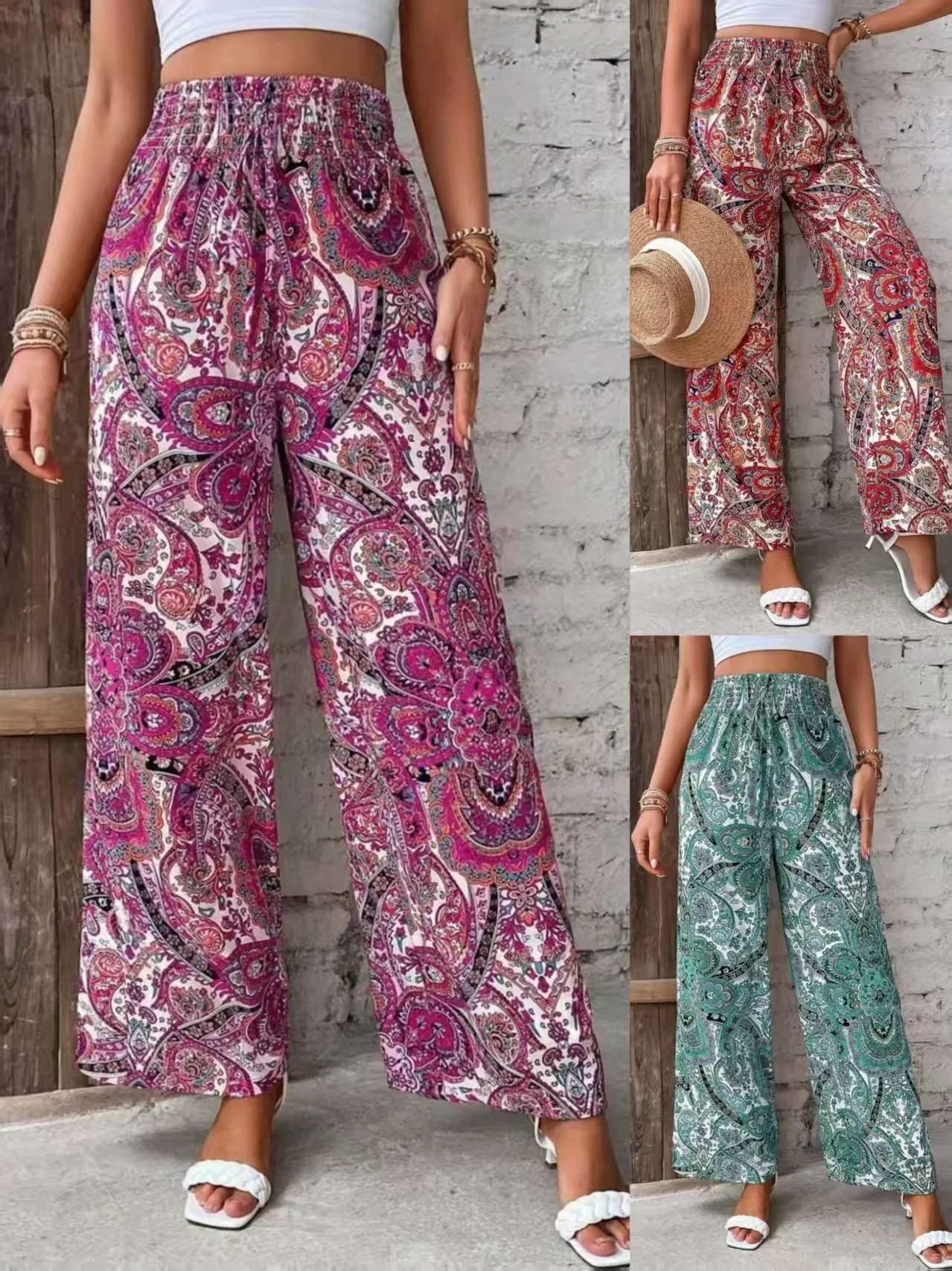 Women High Waist Straight Pants Vintage Casual Wide Leg Pants Slim Flattering Loose Trousers Minimalist Office Long Pants