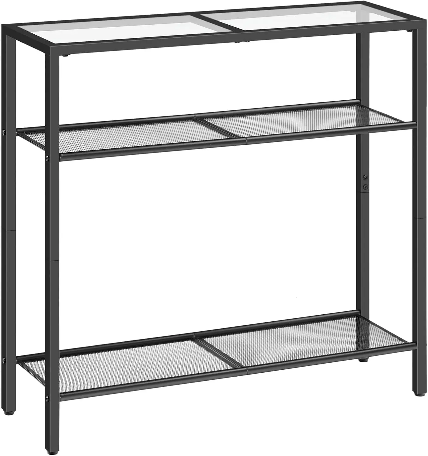 

29.5' Narrow Console Table, 3-Tier Tempered Glass Sofa Table, Modern Entryway Table, for Entrance, Living Room, Foyer
