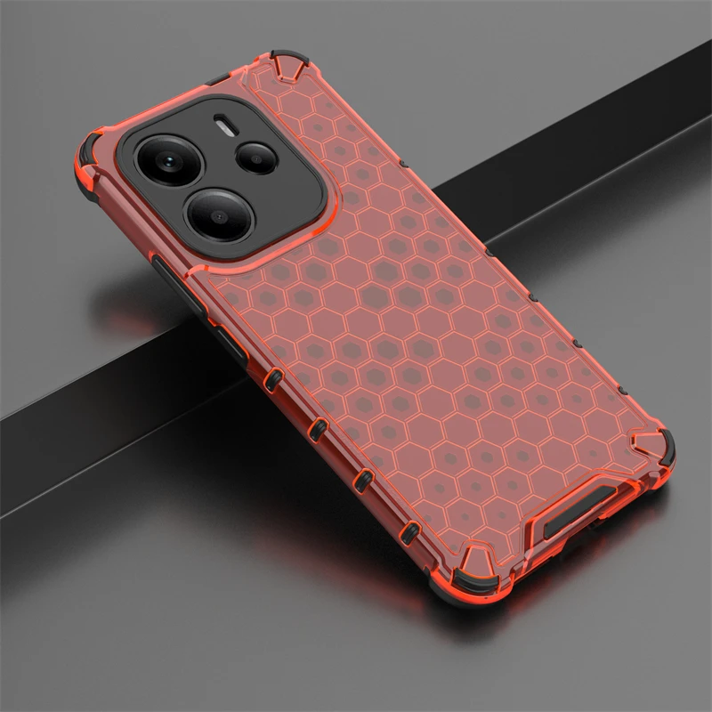 Transparent Phone Case For Redmi Note 14 4G Anti-knock Honeycomb Armor Case For Redmi Note 14 4G Cover For Redmi Note 14 4G Case