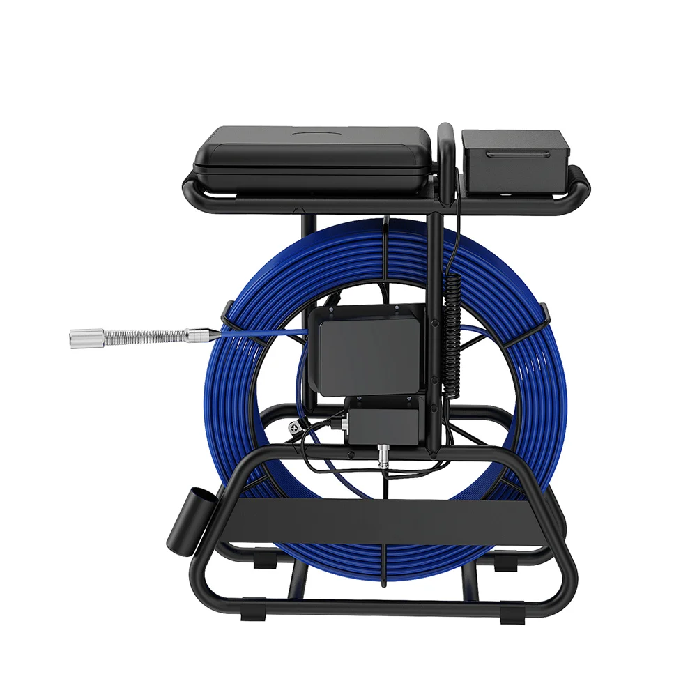 50M Sewer Pipe Inspection Camera With Keyboard, 23mm1080P Drain Sewer Pipeline Industrial Endoscope With 512 Sonde+Self Leveling