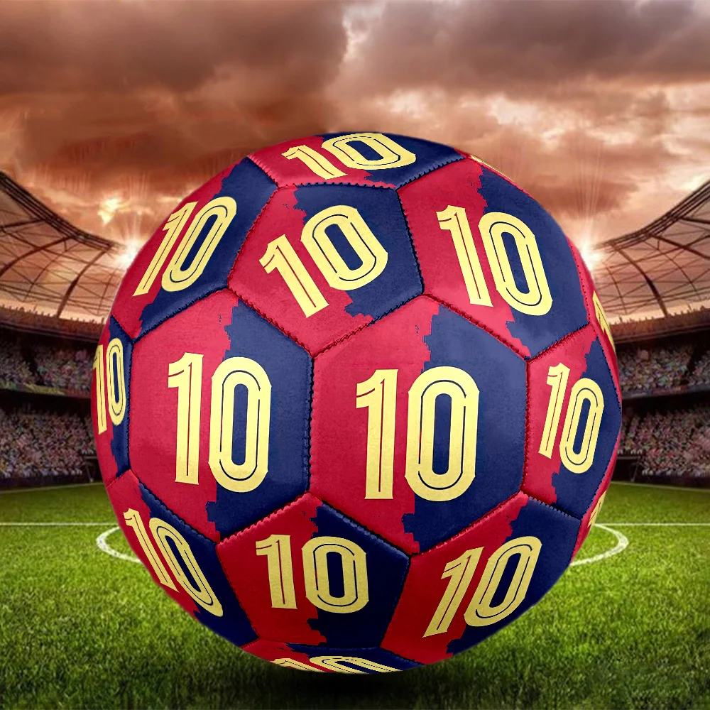 Number Ten Pattern Soccer Ball Machine-Stitched Indoor/Outdoor Football Soccer Accessory Perfect Gift for Birthday Festivals