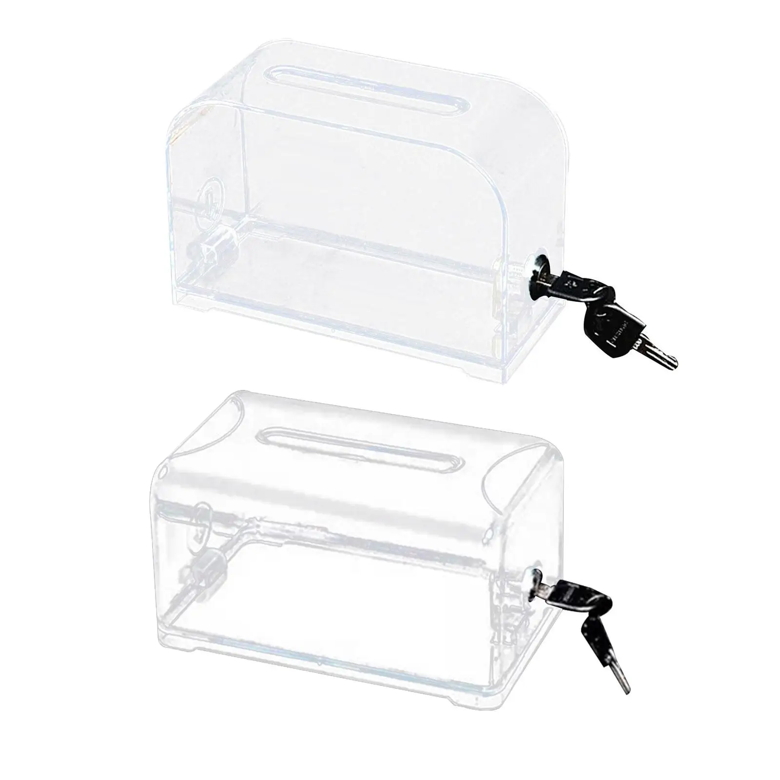 

Clear Voting Box Charity Lockable Raffle Ticket Box Acrylic Donation Box for Reception