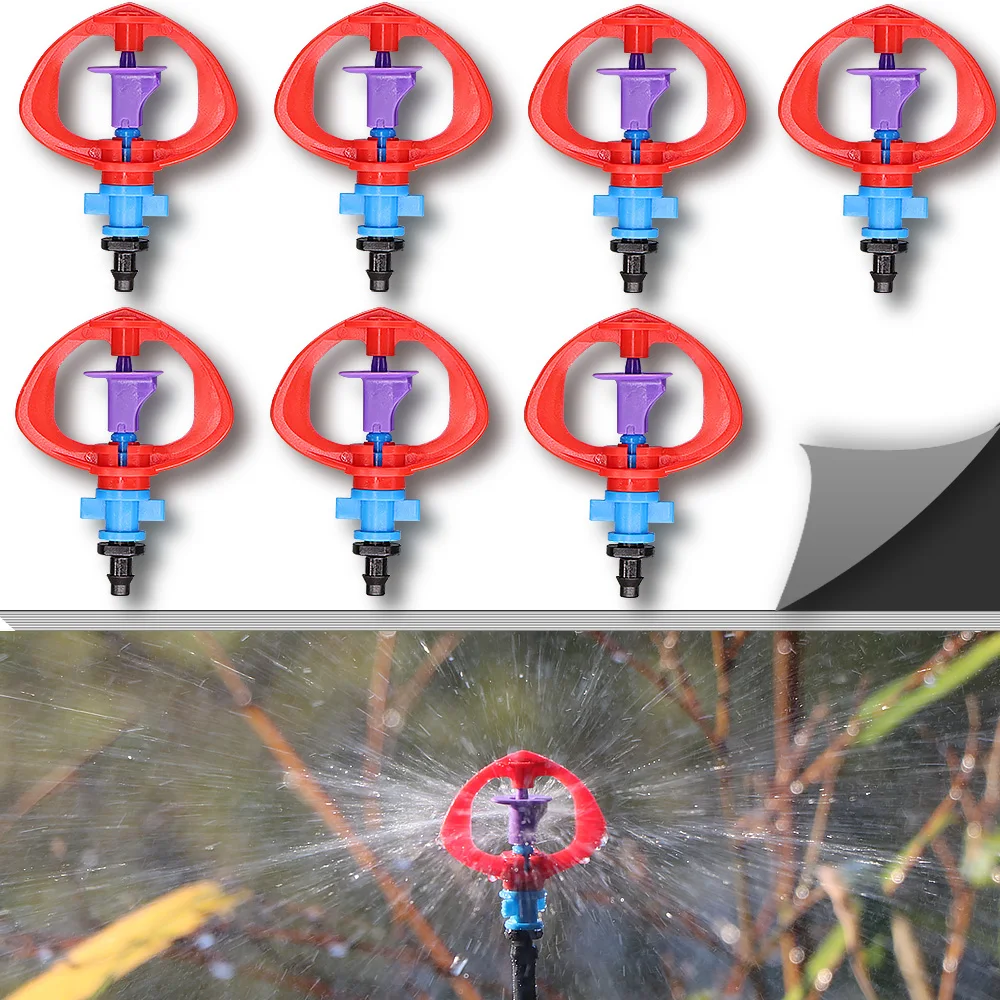 

5-100PCS Rotating Nozzle 90/180/360 Degree Refraction Watering Sprinklers Garden Irrigation Lawn Sprayed Fittings 4/7mm Hose