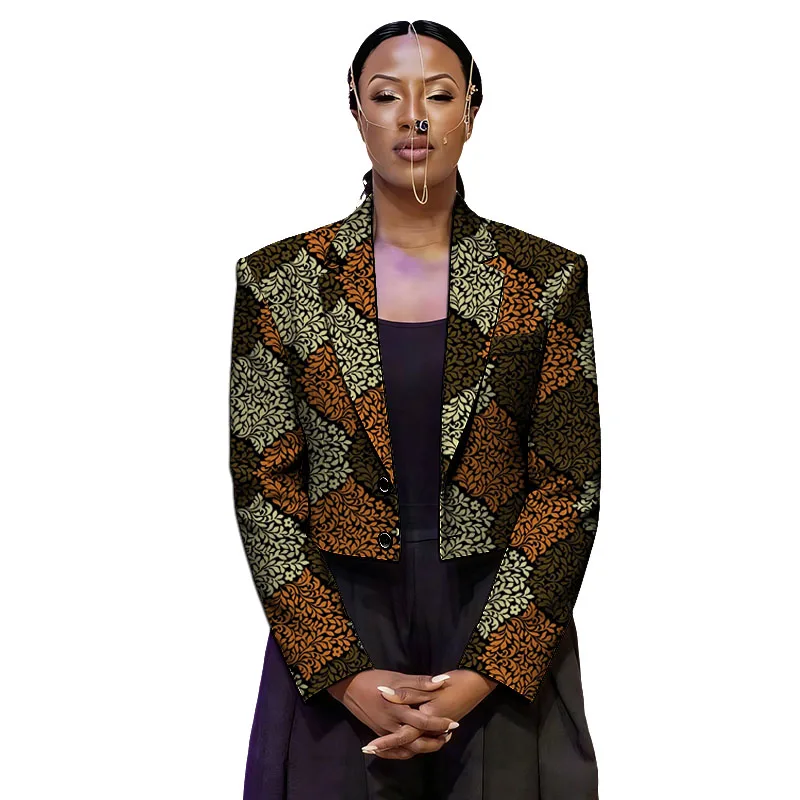 African Couture Women's Suit Jacket Ankara Print Blazer Ramadan Tailor Made Wedding Party Outfit New Print Mini Coar For Lady