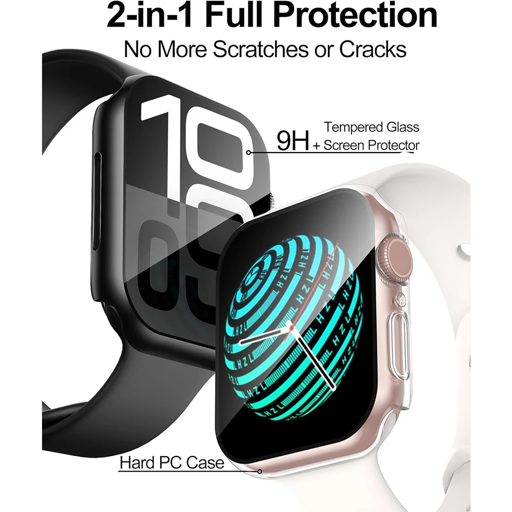 أسود شفاف غطاء لساعة أبل سلسلة 11 10 9 8 الترا 3 SE 2 49 مللي متر 46 مللي متر 42 مللي متر 45 مللي متر 41 مللي متر حامي الشاشة اكسسوارات #3