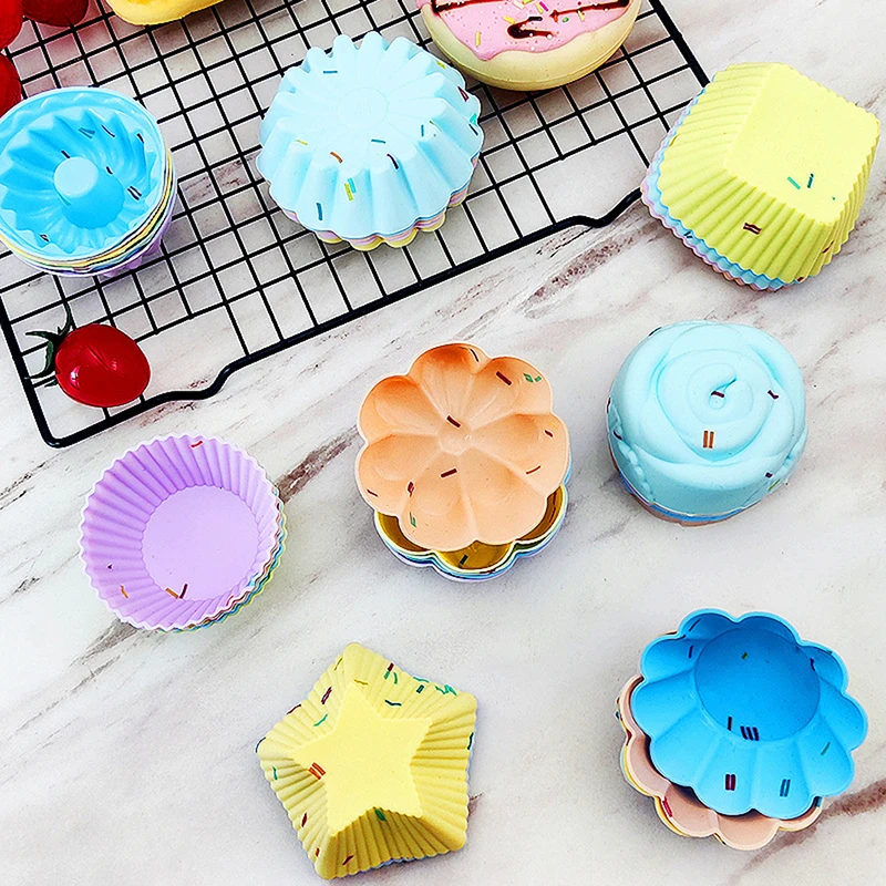 

Random Silicone Mold Cupcake Reusable Cake Molds Muffin Nonstick Heat Resistant Mold Baking DIY Kitchen Pastry Tool【Homeclub】